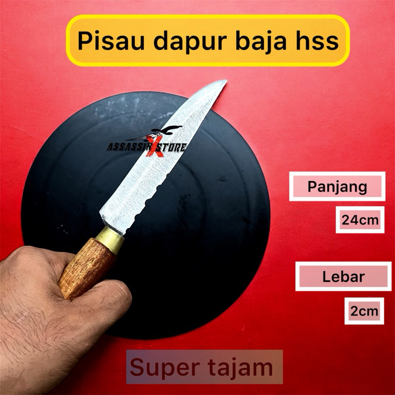 pisau dapur baja gergaji selendang gerigi