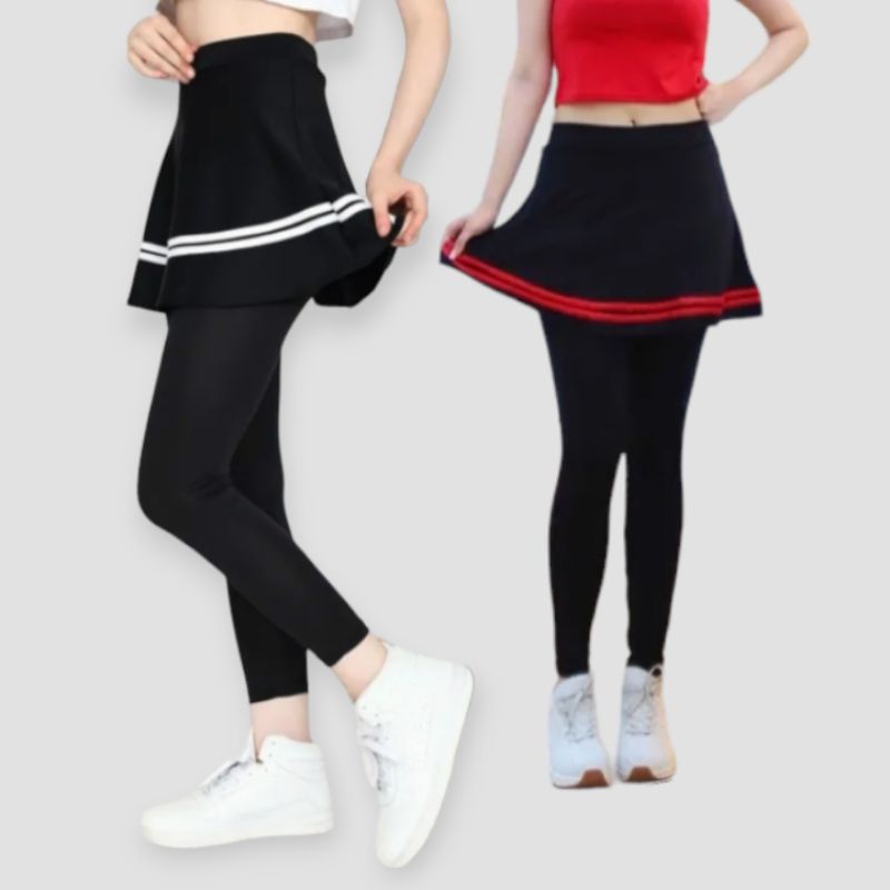 legging rok olahraga/legging Lis putih merah/legging rok olahraga Lis/legging rok olahraga fitness l