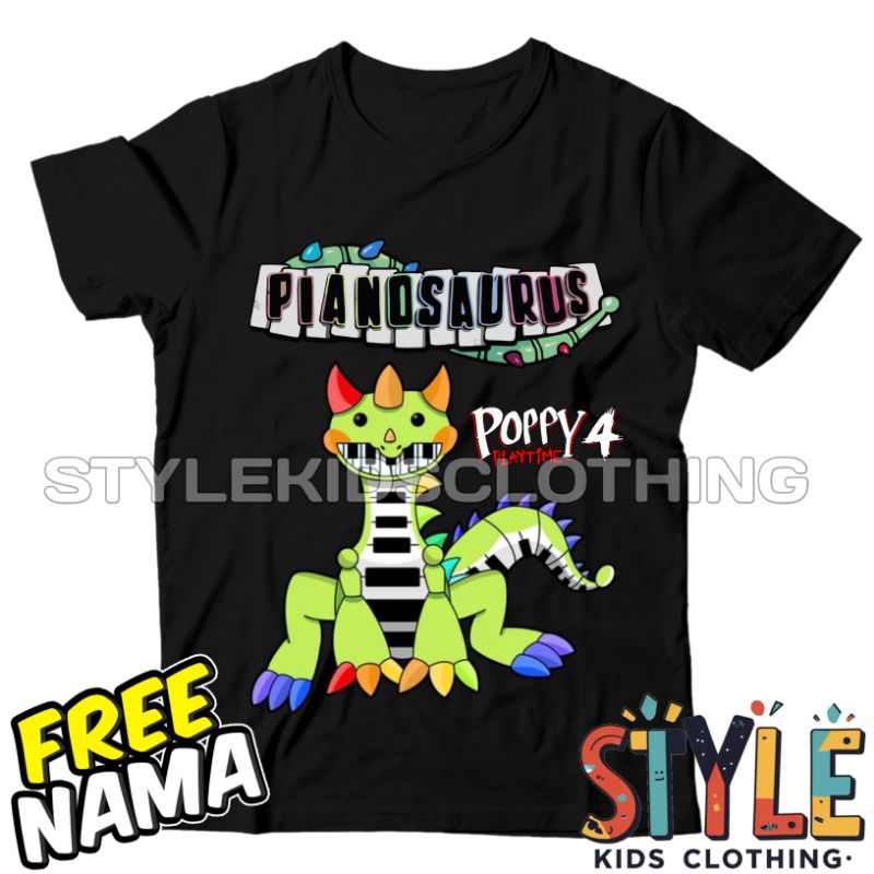 BISA COD KAOS ANAK BAJU ANAK PIANOSAURUS POPPY PLAYTIME 4 BAJU T-SHIRT ANAK POPPY PLAYTIME PIANOSAUR