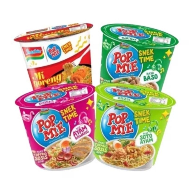 ( 1 Karton isi 12 ) Pop Mie mini Goreng, Pop Mie Mini Baso, Pop Mie Mini Soto, Pop Mie Mini Ayam Baw
