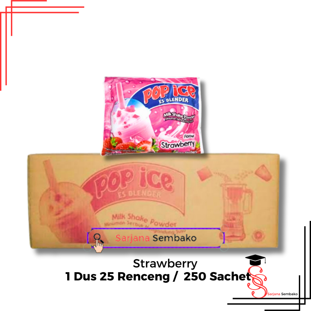

Pop Ice Strawberry - 1 Dus 250 Sachet