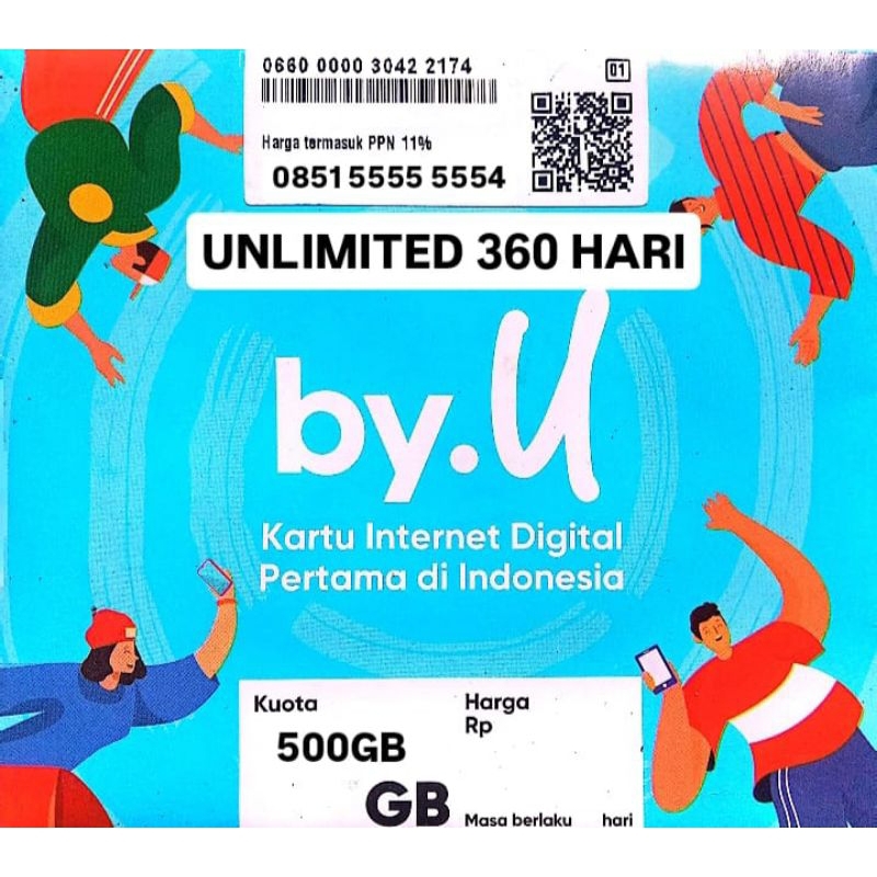 PROMO KARTU PERDANA BY.U NOMOR CANTIK 12 DIGIT BONUS KUOTA 500GB SUPORT KUOTA BERLAKU 360 HARI