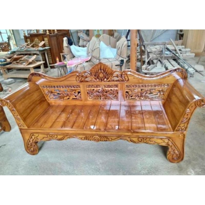 BANGKU BALE BALE KERANG BALE BALE UKIR KAYU JATI TUA | BANGKU BALE BALE BAGONG BALE BALE RAHWANA FUR