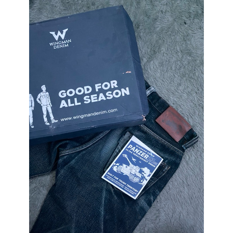 denim wingman panzer 23oz diamond blue line selvedge