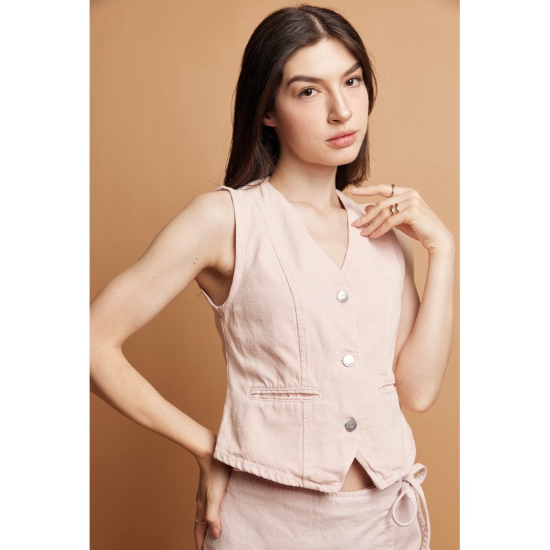 KODE C42Z Pola Kelly Vest  Vest Wanita  Rompi Wanita  Vest Outer  Atasan Wanita Crop