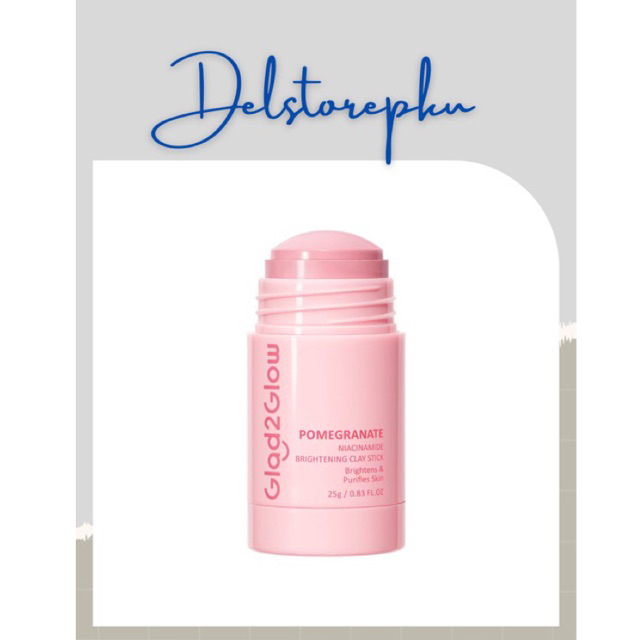 GLAD2GLOW POMEGRANATE NIACINAMIDE BRIGHTENING CLAY STICK - CLAY MASK