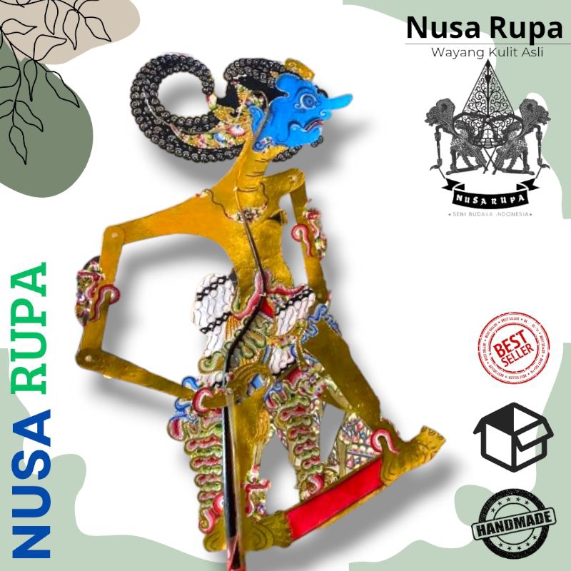 Ontoseno Antasena/Wayang Kulit Asli Kualitas Alusan Gapit Sungu Ukuran Standar Dalang