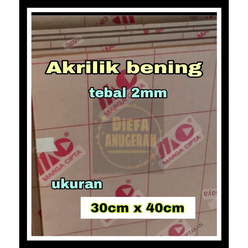 

Akrilik bening 2mm 30x40/Acrylic sheet/Akrilik potongan/Mika bening