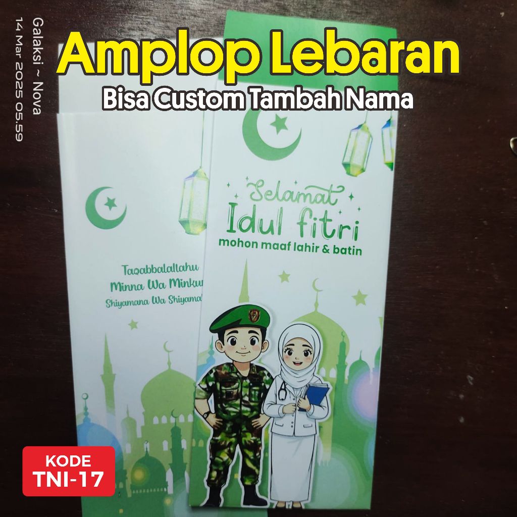 

TNI.17 - Amplop Idul Fitri NAKES PERAWAT BIDAN TNI AD | Amplop Lebaran Custom | Amplop Custom