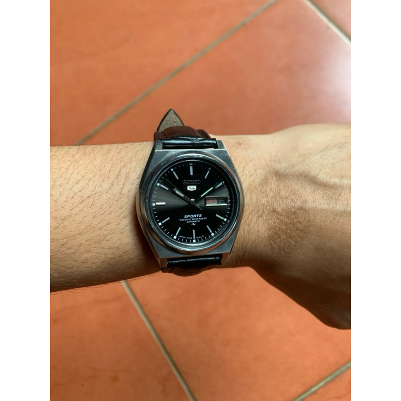 Jam Tangan Seiko 5 Black Dial Original Seiko Movement Caliber 7009 Vintage Termurah