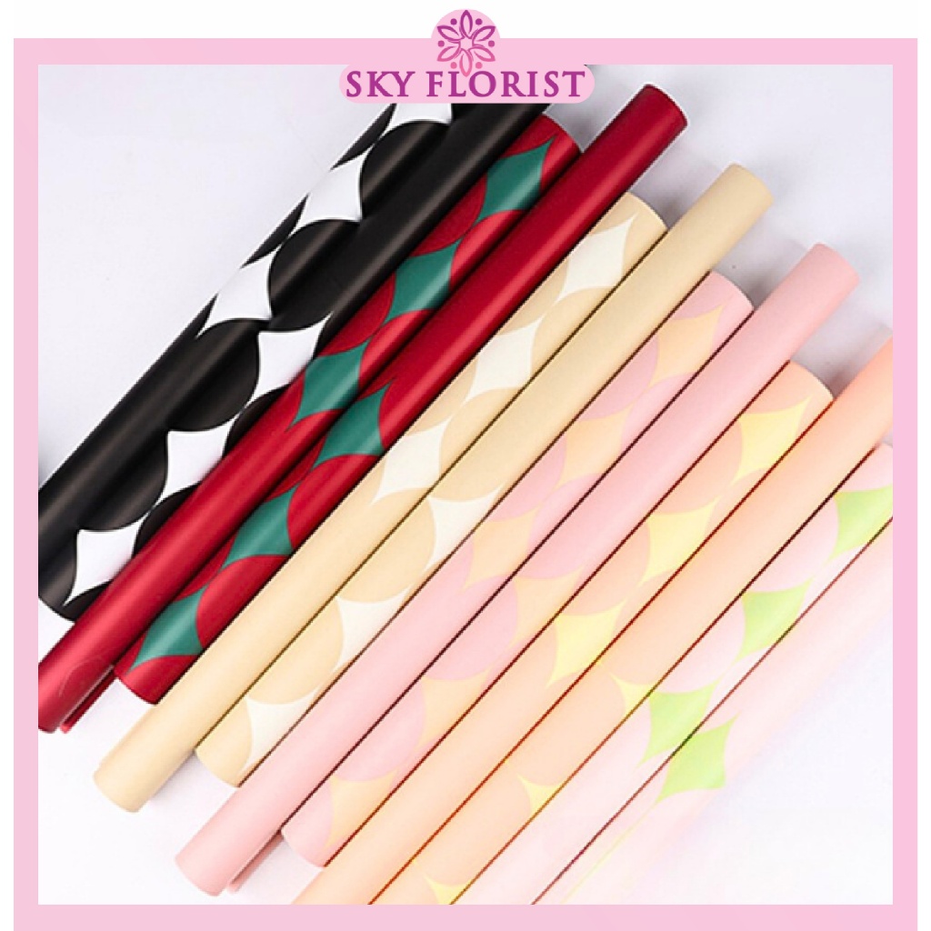 

20 Lembar Kertas Cellophane Buket Bunga Flower Wrapping Color Solid Waterproof KB61
