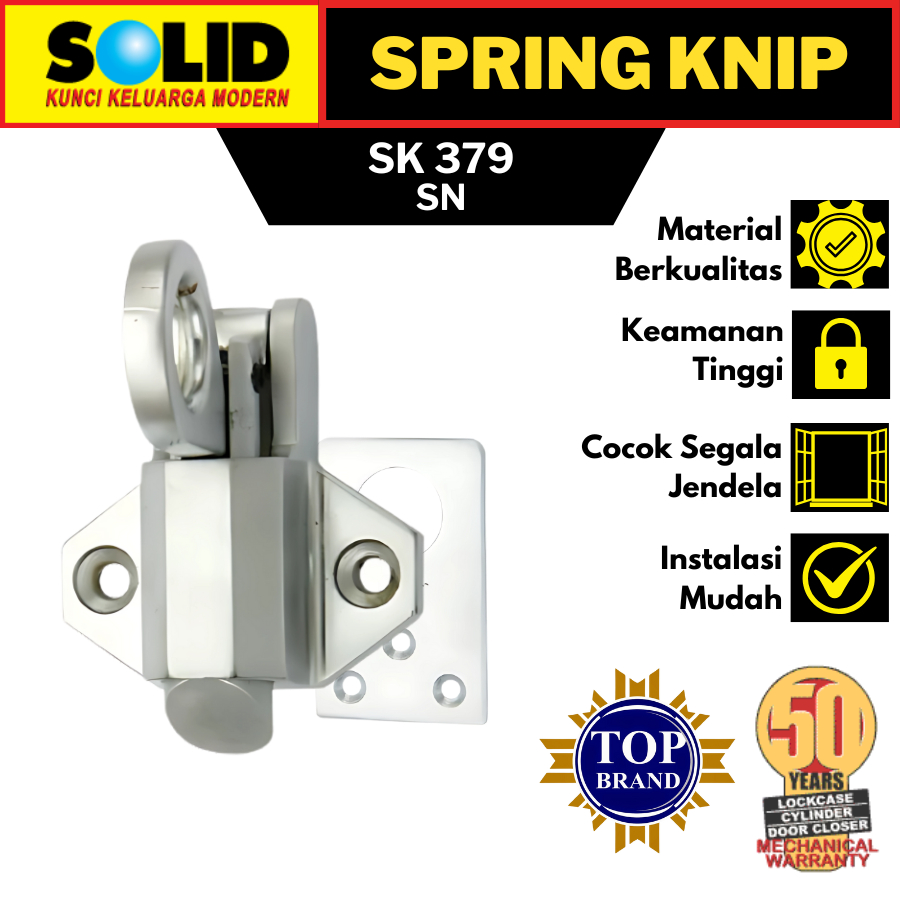 SOLID SPRING KNIP SK379 SN SOLID SLOT JENDELA GRENDEL JENDELA SOLID KUNCI JENDELA