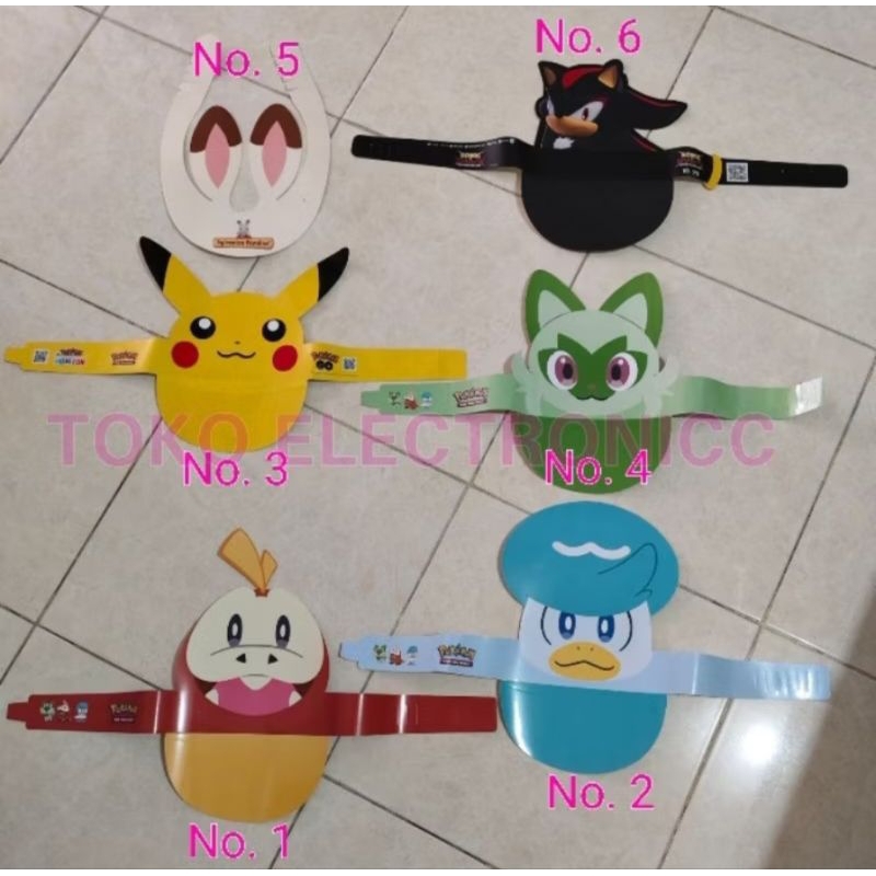 Topi Pesta Pokemon Pikachu Sonic Sylvanian Families Original Pameran