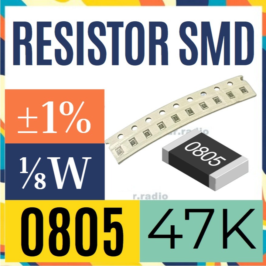 10 pcs R Resistor 47 Kilo ohm smd 0805 47K  47K Ohm 1%