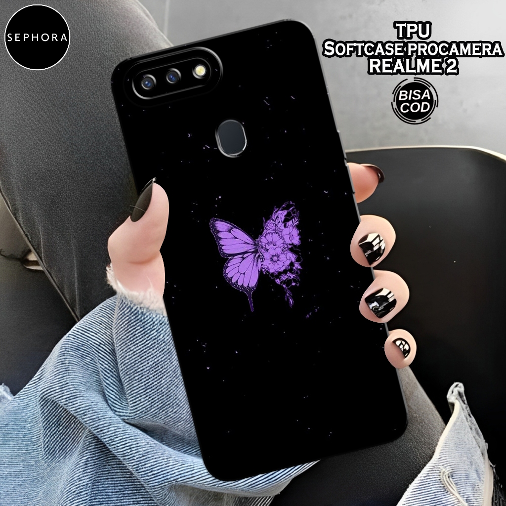 Case Realme 2 Terbaru - Fashion Case Kupu Kupu - Softcase Realme 2 Terbaru - Case Pro Camera - Casin