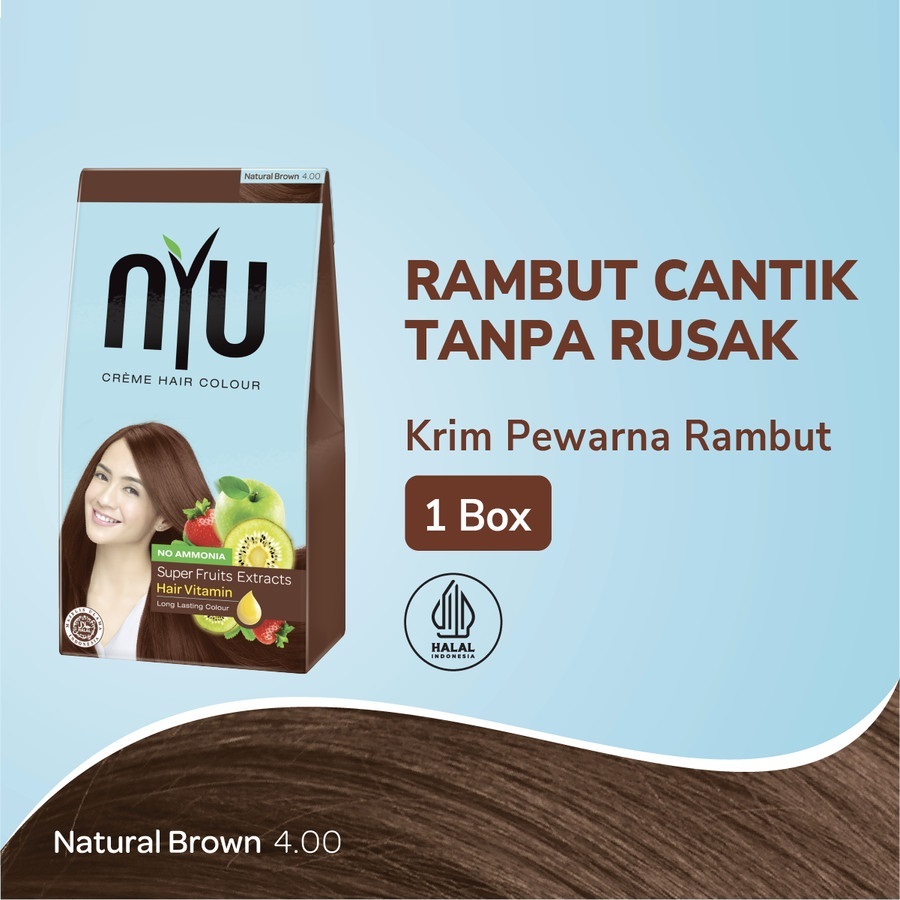 Pewarna Rambut NYU Creme Hair Color Natural Brown