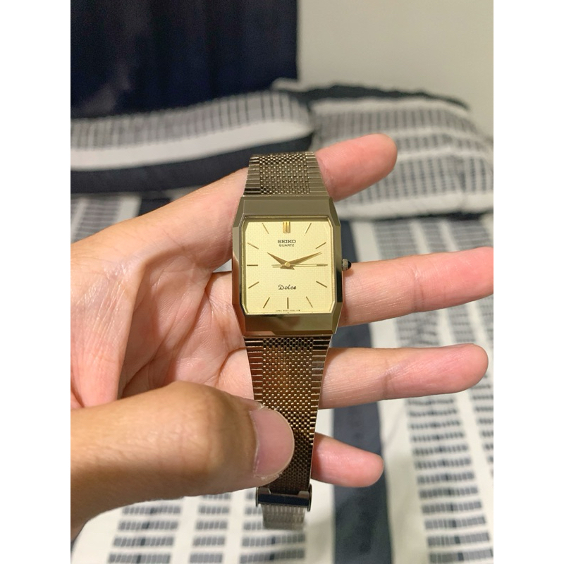 Seiko Dolce Tungsten NSAG 6030-5530 gold dial with sword hands full original kondisi istimewa , jam 