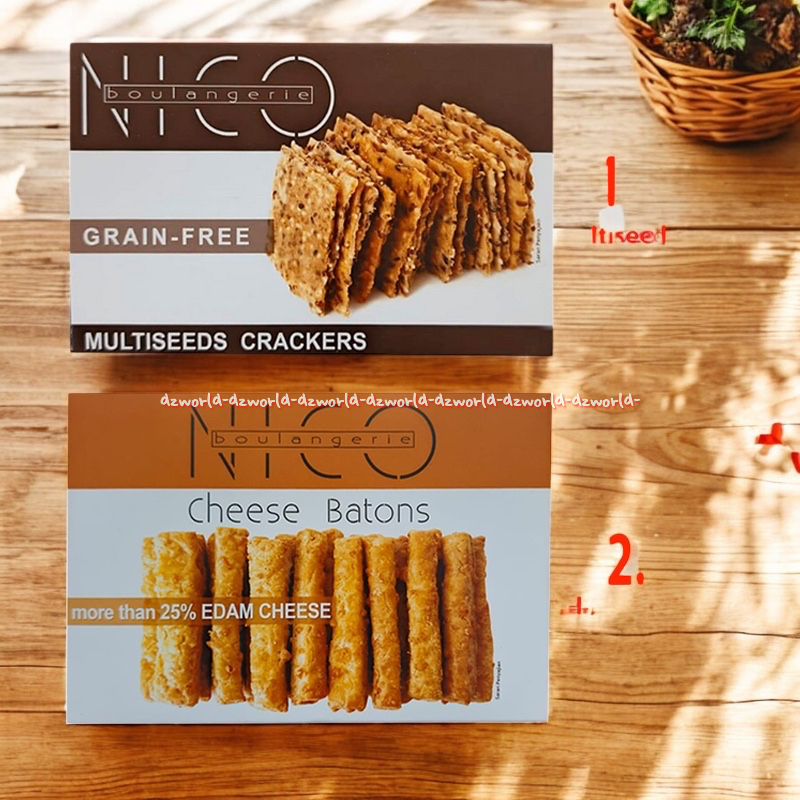 

Nico Boulangerie 80gr Grain Free Multiseeds Crackers Cheese Batons Edam Keju Biskuit Tipis Cemilan Niko Multi Seeds Krackers