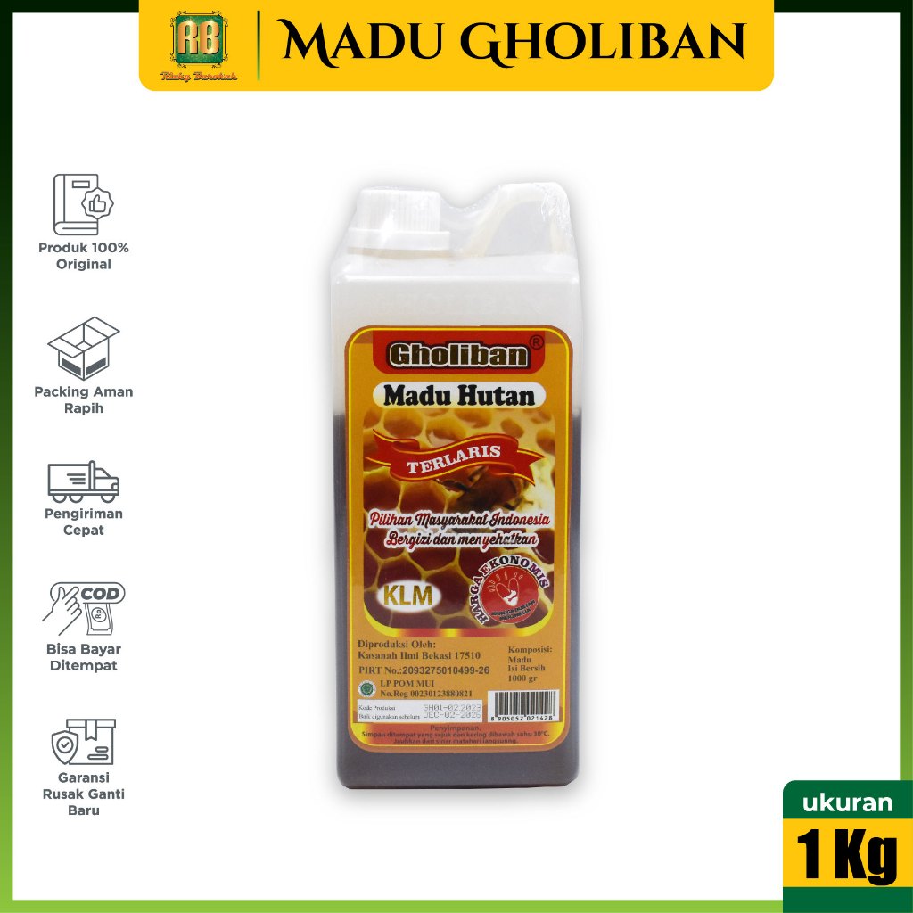 

Madu Hutan Gholiban Kalimantan 1kg Original BPOM Madu Ghaliban Goliban KLM Terlaris 1 Kg Asli Riau