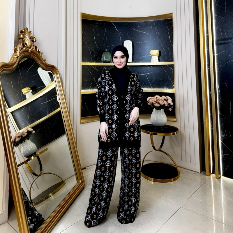 One set rajut import cardigan by SHELLASAUKIA baju lebaran terbaru