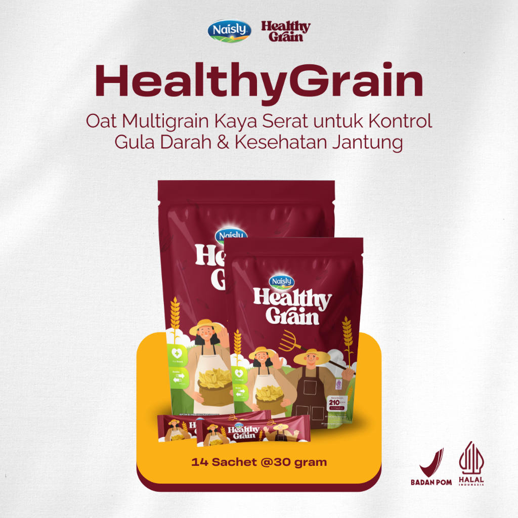 

Healthy Grain Multigrain Sehat untuk Hipertensi Diabetes Kolestrol dan Jantung 2 Pouch