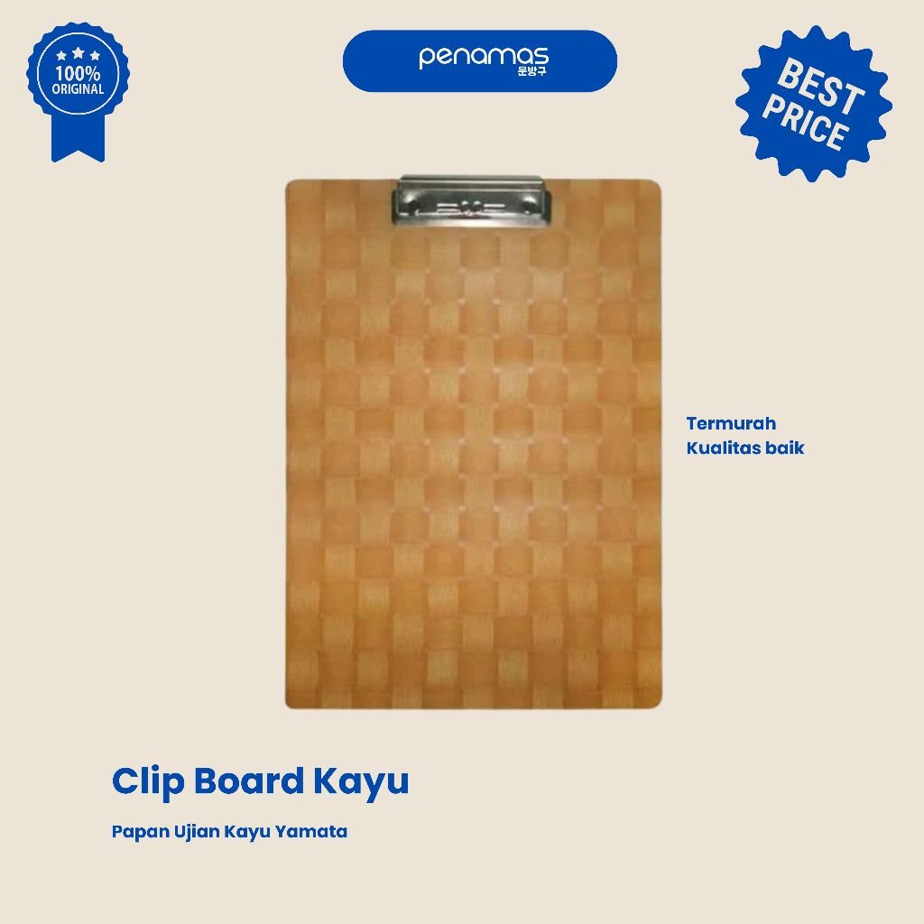 

CLIP BOARD KAYU YAMATA / PAPAN UJIAN KAYU / PCS