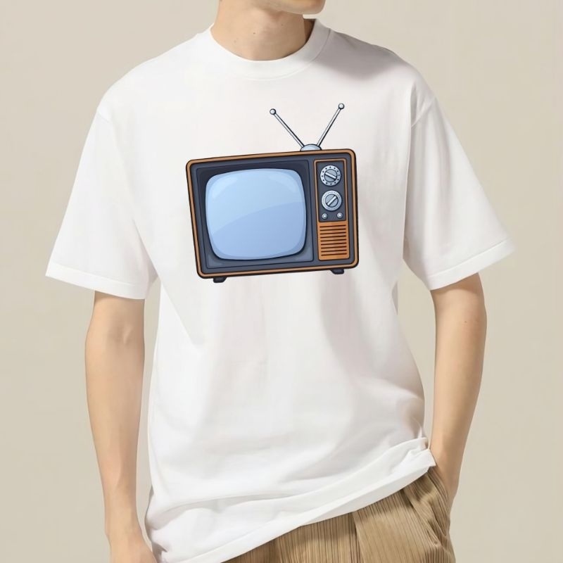 Baju kaos distro dewasa tv jadul retro vintage / pria dan wanita bahan katun lebih tebal dan nyaman