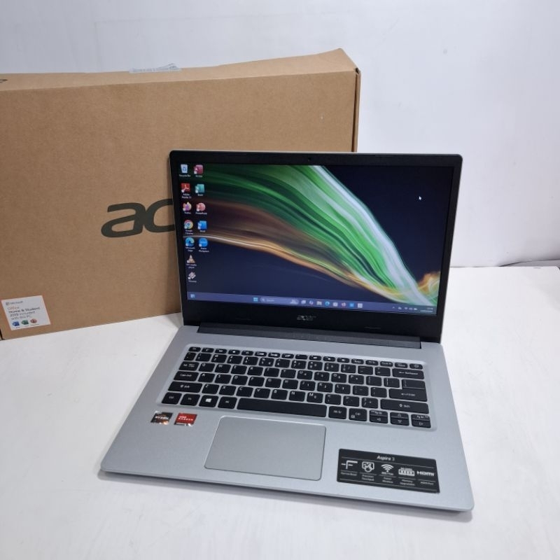 Laptop acer aspire 3 a314 amd ryzen 3 3250u ram 8gb ssd 256gb fullset