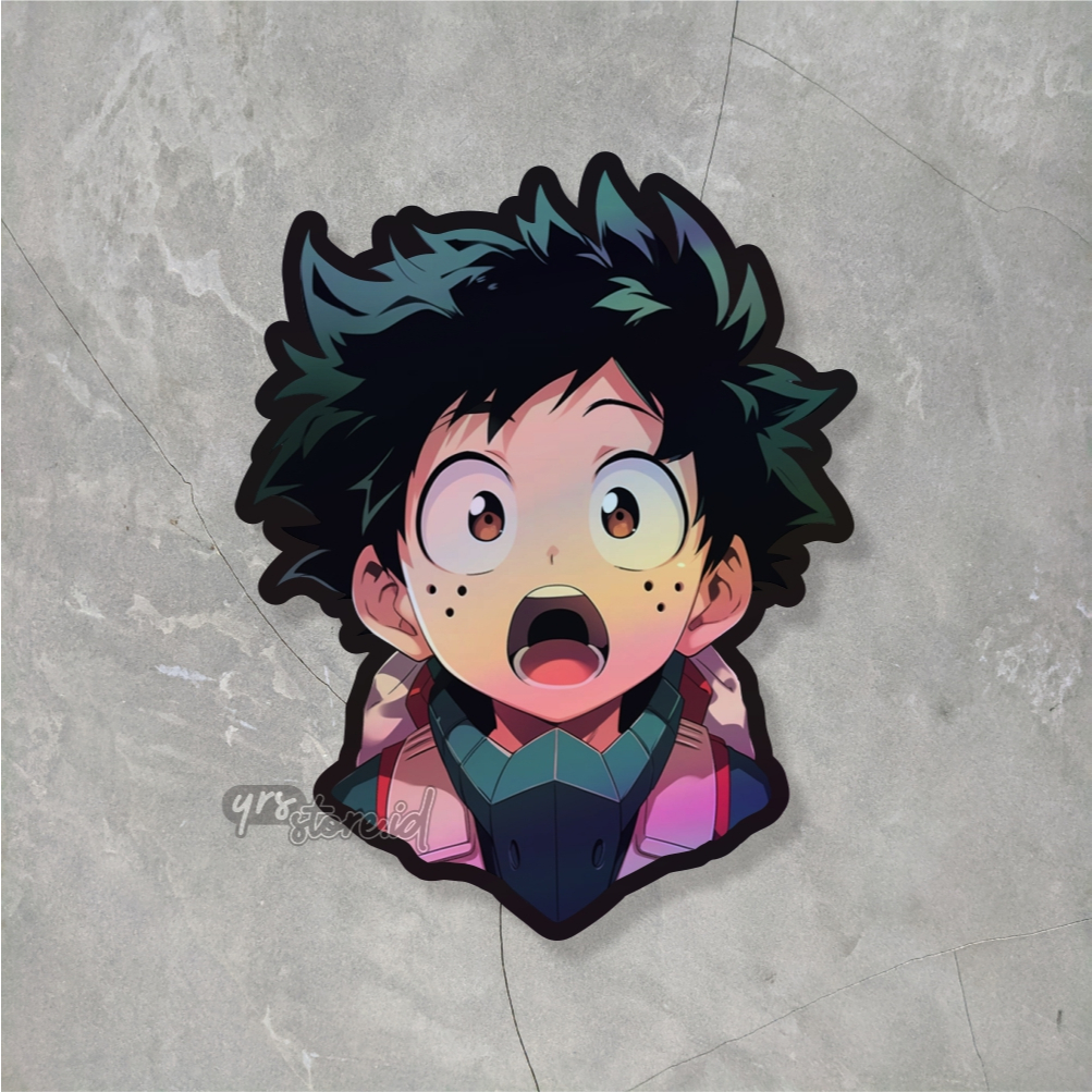 

Sticker Anime Hologram My Hero Academia Ukuran +- 7x5,6 cm sticker case hp laptop dll murah anti air