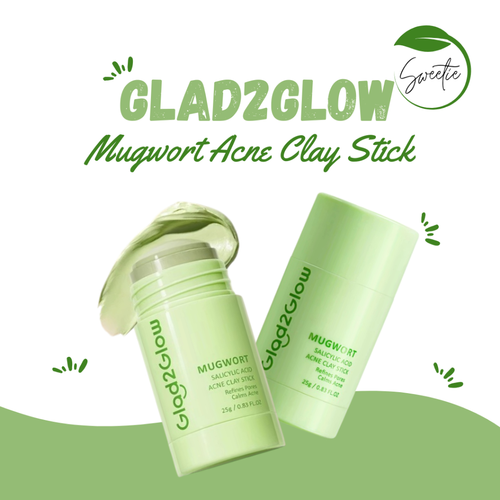 Glad2Glow Mugwort Anti Pores & Acne Clay Stick Masker 25g