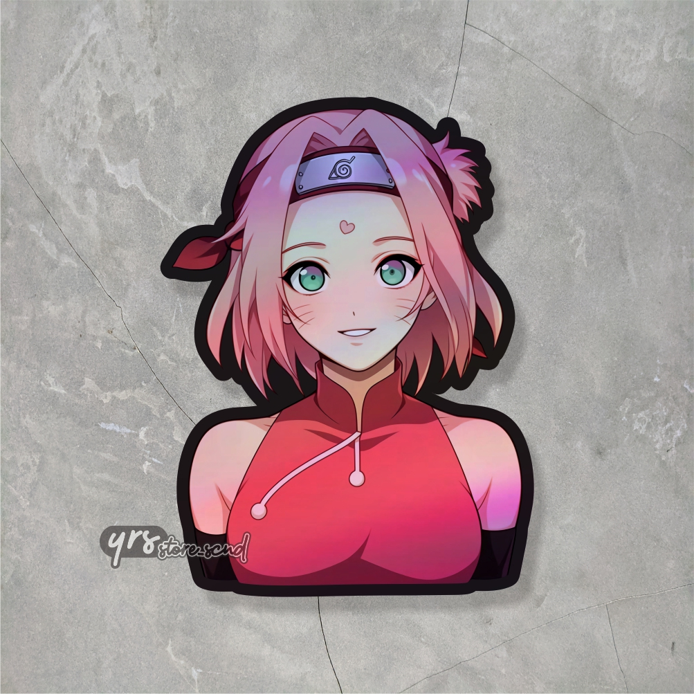

Sticker Anime Hologram Sakura Ukuran +- 7x5,3 cm sticker case hp laptop dll anti air