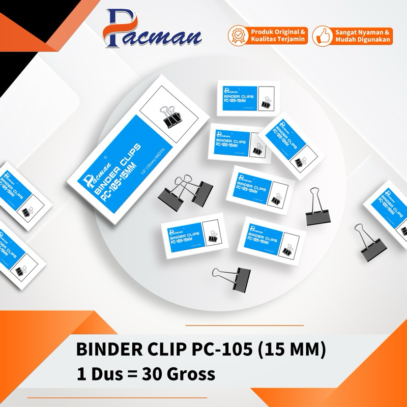 

Binder Clip PC - 105 (15mm) | Penjepit Kertas | Klip Penjepit Kertas 15mm