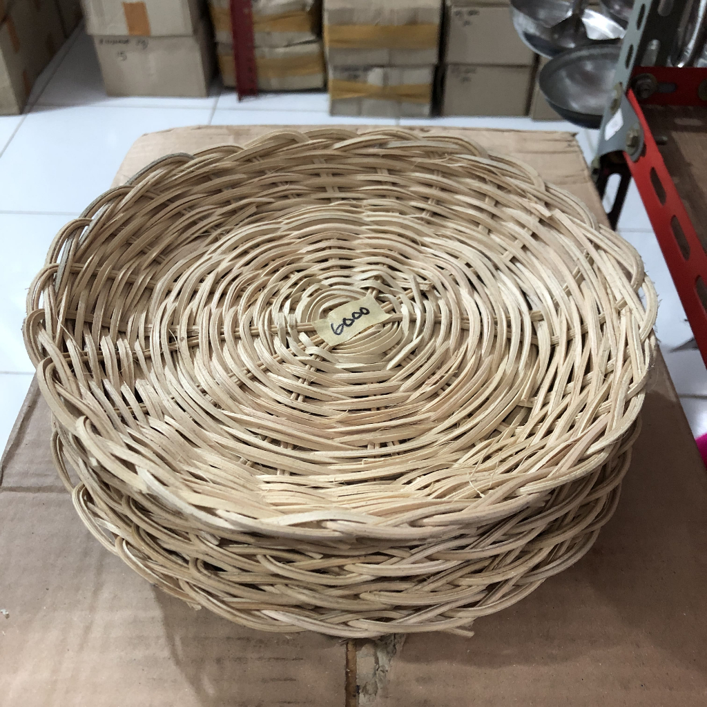 Piring Rotan Alas Makan Coklat Asli Ringan