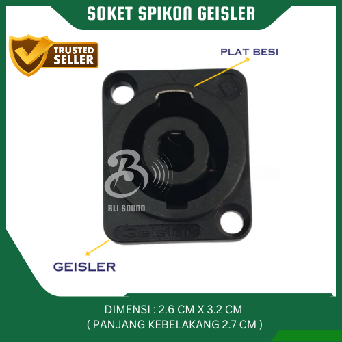 SOKET SPIKON GEISLER HITAM KONEKTOR SOCKET SPIKON FEMALE SOKET ORIGINAL