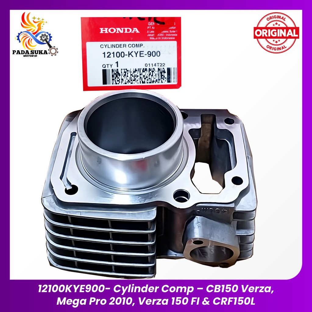 Cylinder Comp – CB150 Verza, Mega Pro 2010, Verza 150 FI & CRF150L 12100KYE900 Origibal Asli HONDA 1