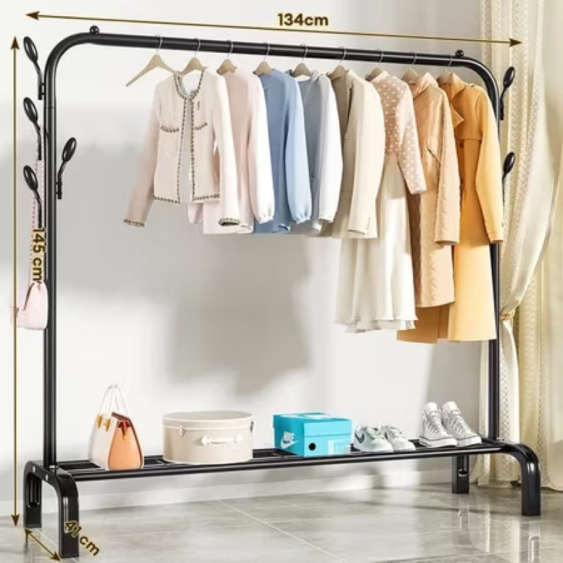 NY Rak Stand Hanger Single Gantungan Baju Besi Bongkar Pasang