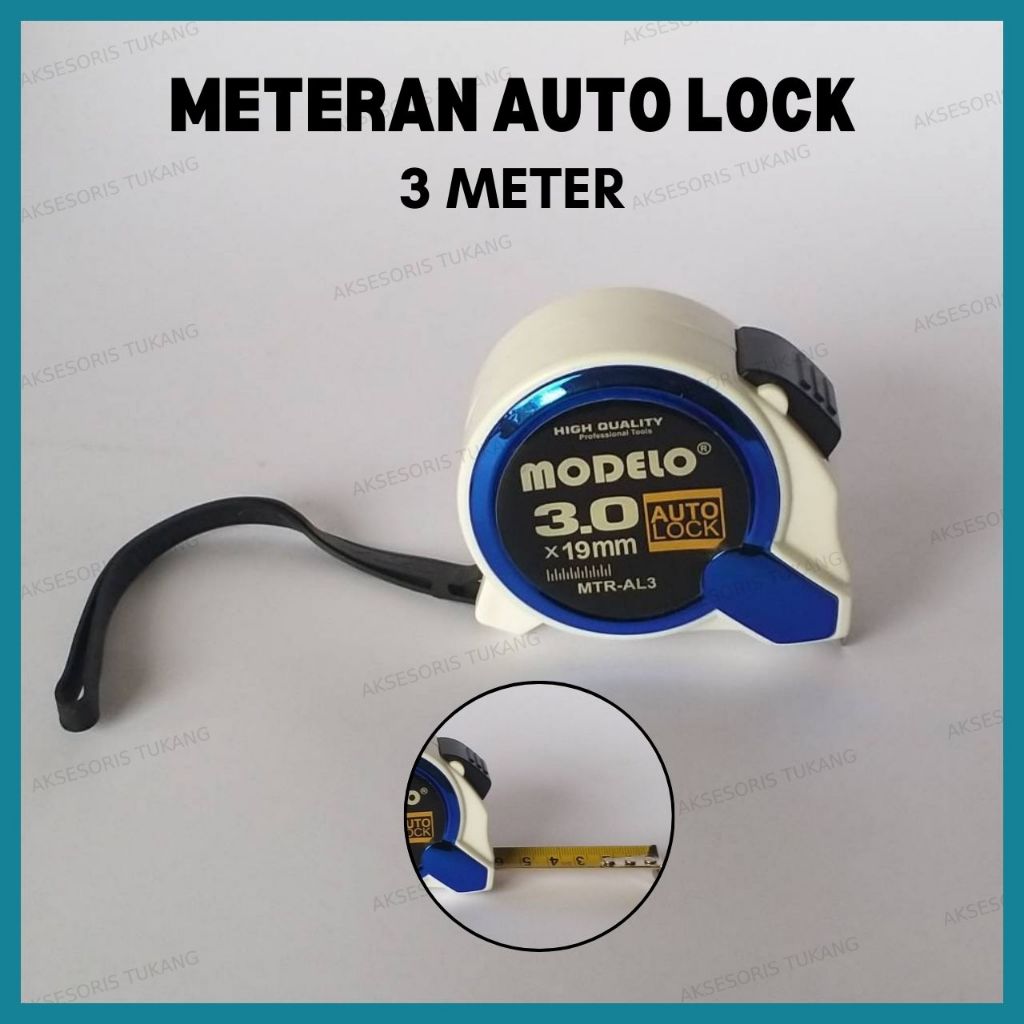 

Meteran Auto Stop 3 Meter Modelo / Meteran Tukang 3m Auto Lock 3 Meter