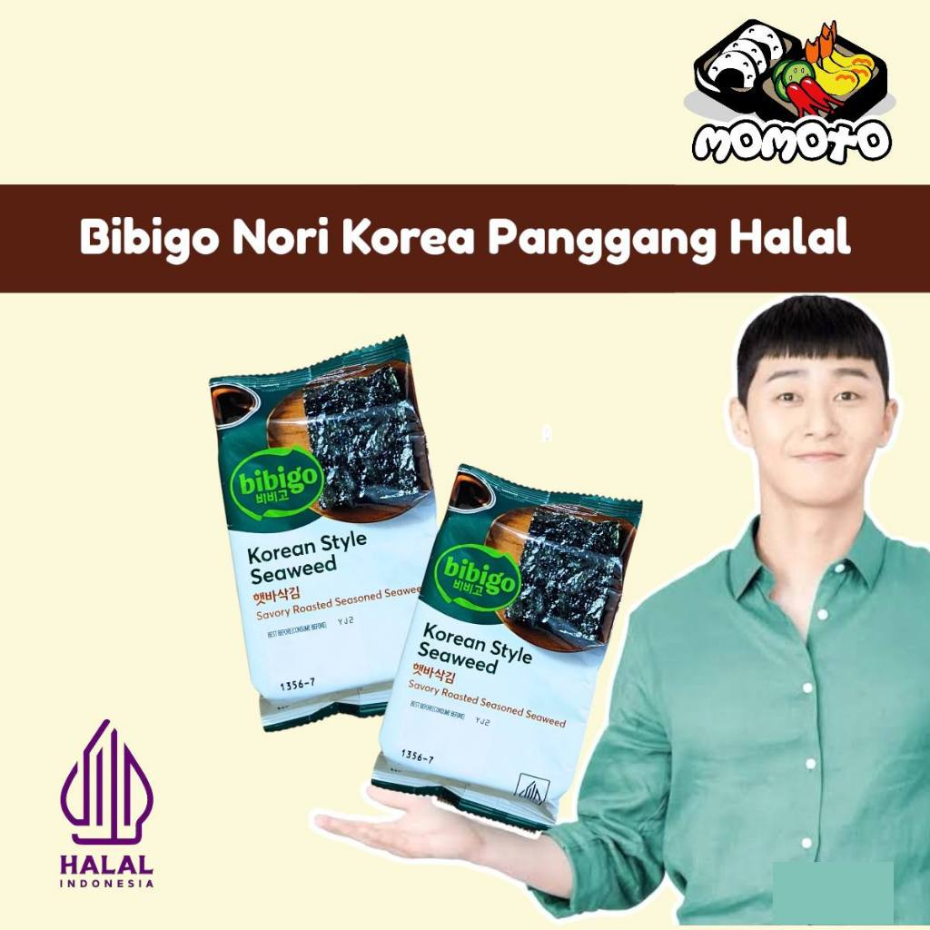 

Bibigo Nori Panggang Asli Korea Halal Gim Roasted Seaweed Rumput Laut 5 gram