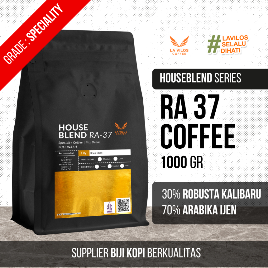 

LA VILOS - RA 37 Coffee House Blend Robusta & Arabika - 1kg