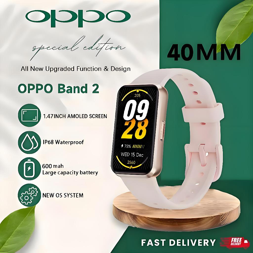 Official OPPO Band 2 Smart Band 40mm Bluetooth for IOS & Android Amoled Segel Dan Garansi Resmi Orig
