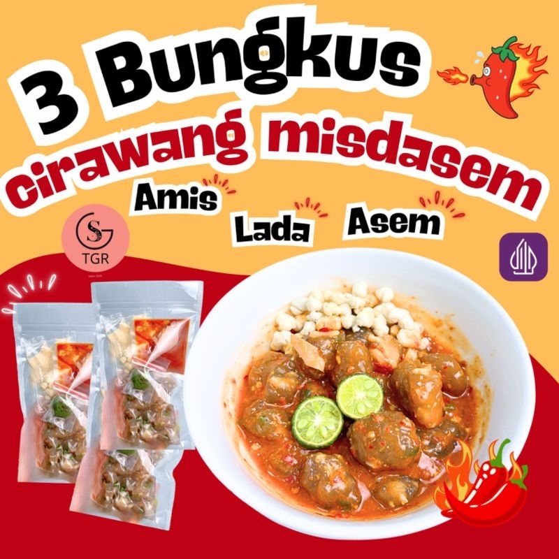 

3 BKS BASO CIRAWANG MISDASEM ''AMIS LADA ASEM'' KUAH KENTAL Kaldu Makanan Pedas Sambal Food Bawang Instan Limau Noodles Ayam