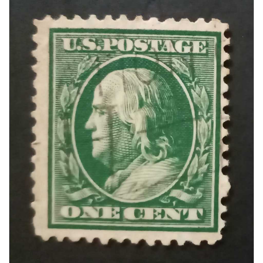 Perangko Amerika/ USA One Cent Benjamin Franklin 1908