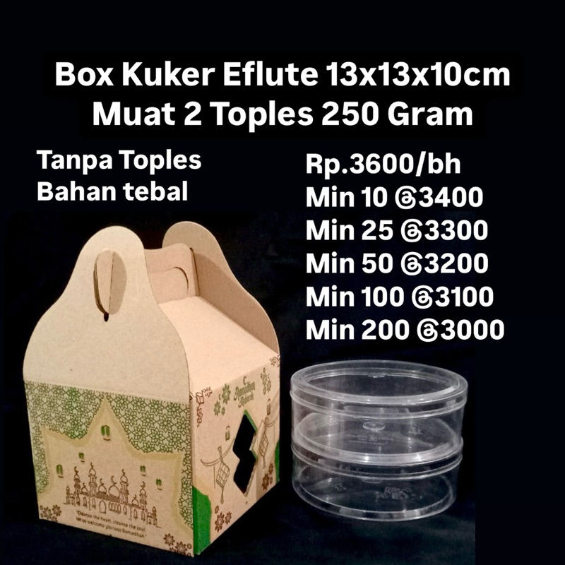 

Box Kuker Eflute 13x13x10cm Muat 2 Toples 250 Gram