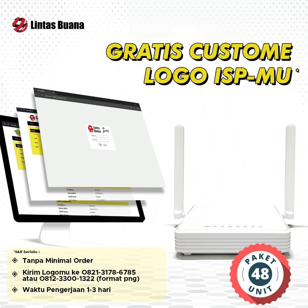 ZIMMLINK XPON ONU ZL-2113X Support EPON & GPON ONT 1GE 3FE 2,4G Wifi PAKET 48 UNIT