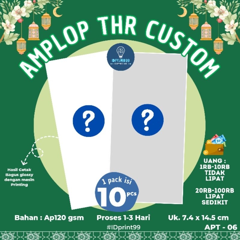 

[10 PC] AMPLOP THR CUSTOM | AMPLOP LEBARAN CUSTOM