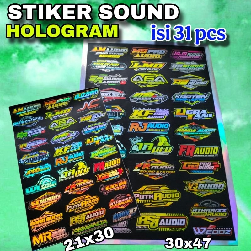 

STIKER MINIATUR SOUNDSYSTEM HOLOGRAM | STIKER ANTI AIR | STIKER 1 LEMBARBahan stiker hologram anti air Harga per 1 lembar 1 lembar ukuran= 21x30 dan 30x47