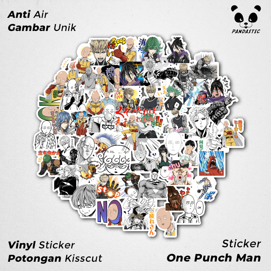 

Stiker Tempel One Punch Man Anime Kartun Film Paper Vinyl Dekorasi Laptop Koper Tumbler Kulkas DIY