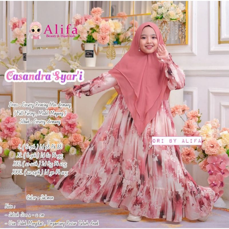 ORI ALIFA / NESYA / CASANDRA / CUNDA / SAKUMI / ASOKA / DAVINA GAMIS SYARI KIDS