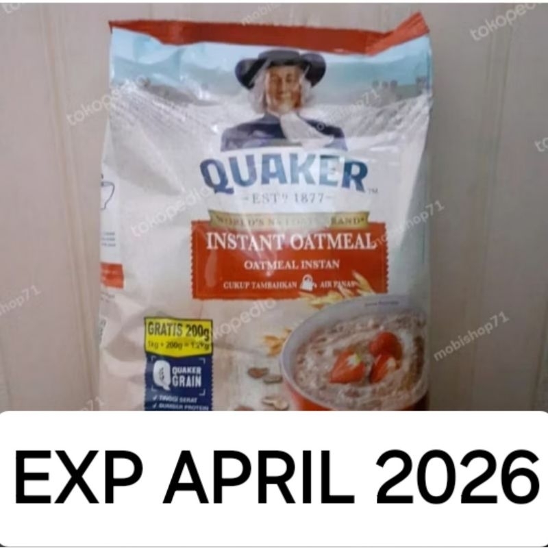 

Quaker Oat instant Oatmeal 1.2 Kg EXP APRIL 2026 TERBARU || BISA GOSEND