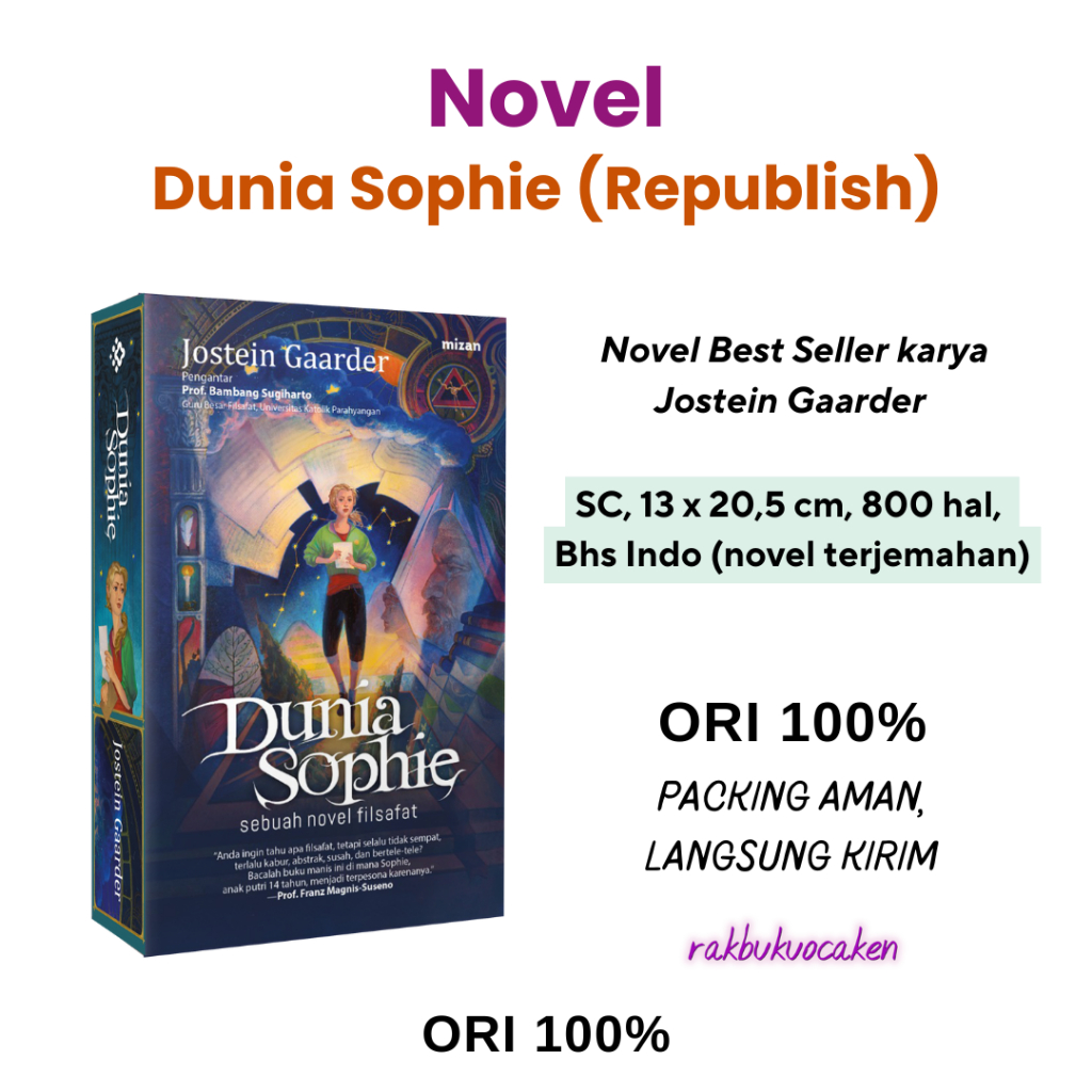 Novel Terjemahan DUNIA SOPHIE (Cover Terbaru) Republish 2025 - Jostein Gaarder